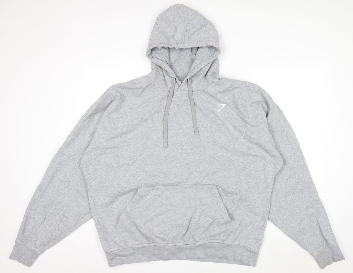 Gymshark Mens Grey 2XL Pullover Hoodie with Logo Drawstring