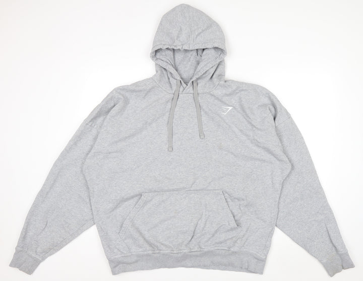 Gymshark Mens Grey 2XL Pullover Hoodie with Logo Drawstring