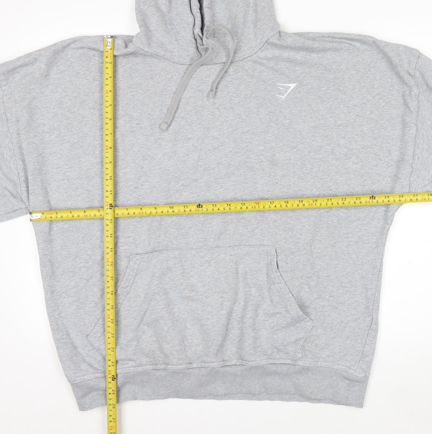 Gymshark Mens Grey 2XL Pullover Hoodie with Logo Drawstring