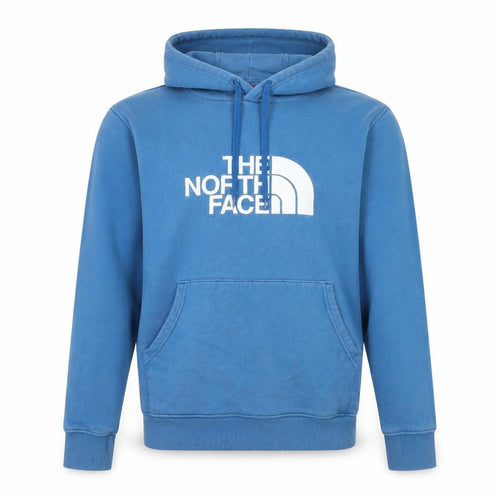 The North Face Men's Blue Pullover Hoodie M Logo Cotton Fleece