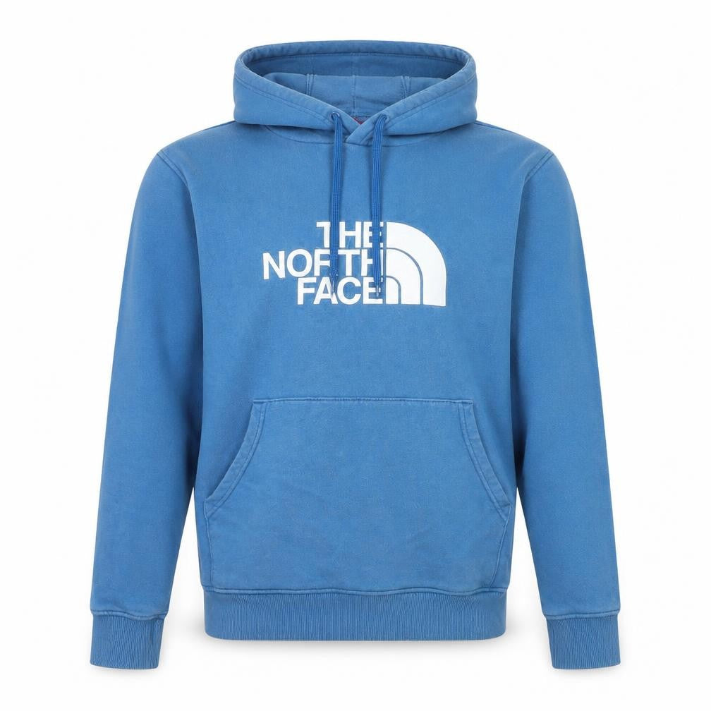 The North Face Men's Blue Pullover Hoodie M Logo Cotton Fleece