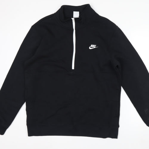 Nike Men's Black 1/2 Zip High Neck Sweatshirt Size L Regular Fit