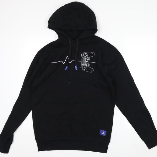 PlayStation Men's Black Pullover Hoodie S Graphic Gaming Sweatshirt