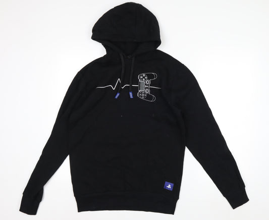 PlayStation Men's Black Pullover Hoodie S Graphic Gaming Sweatshirt