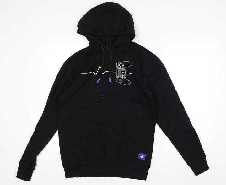 PlayStation Men's Black Pullover Hoodie S Graphic Gaming Sweatshirt