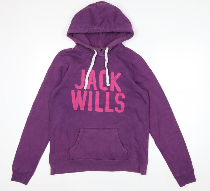 Jack Wills Womens Purple Hoodie Size 14 Pullover Hooded Sweatshirt