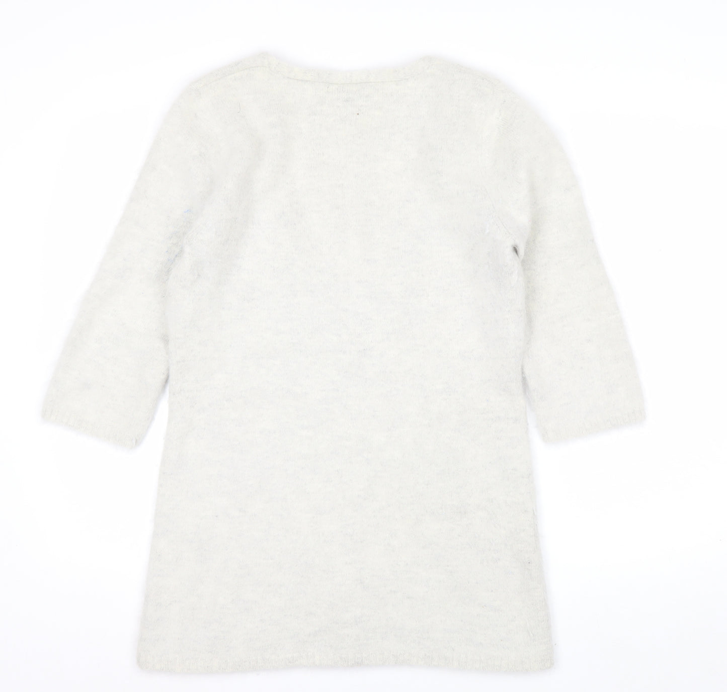Warehouse Women’s Ivory Angora Blend V-Neck Button Cardigan UK 14