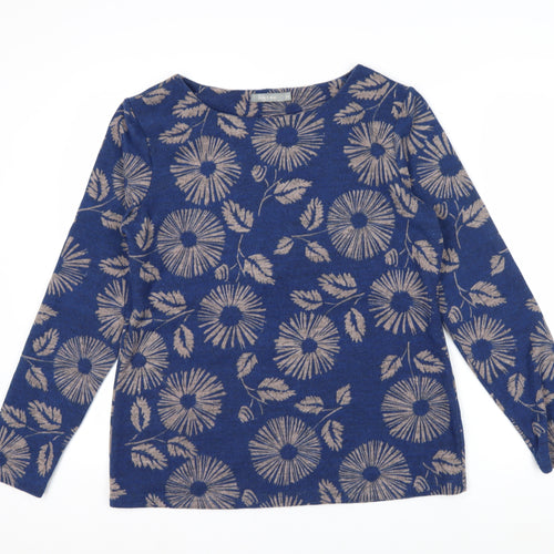 Lily and Me Women Blue Floral Pullover Jumper Size 14