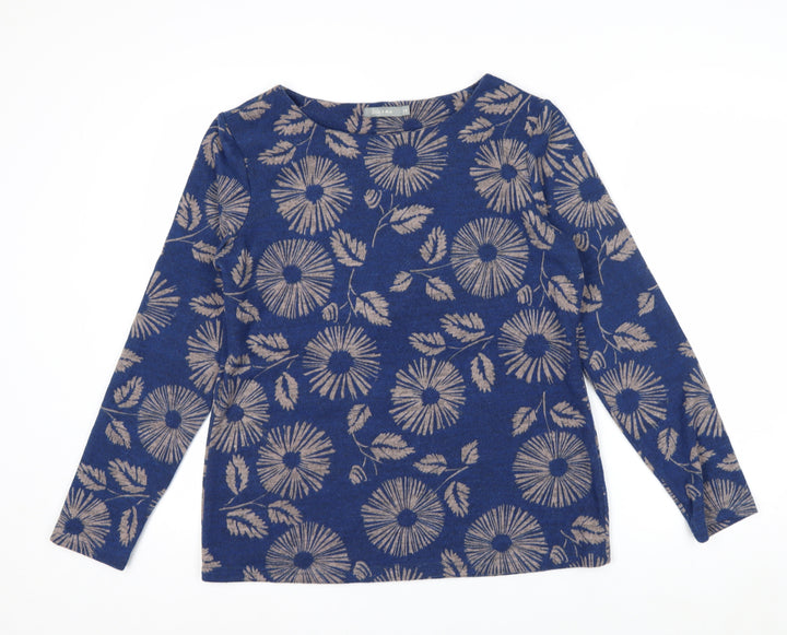 Lily and Me Women Blue Floral Pullover Jumper Size 14