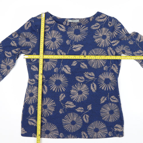 Lily and Me Women Blue Floral Pullover Jumper Size 14