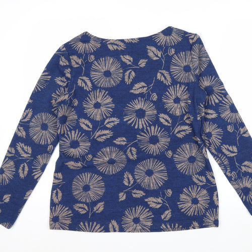 Lily and Me Women Blue Floral Pullover Jumper Size 14