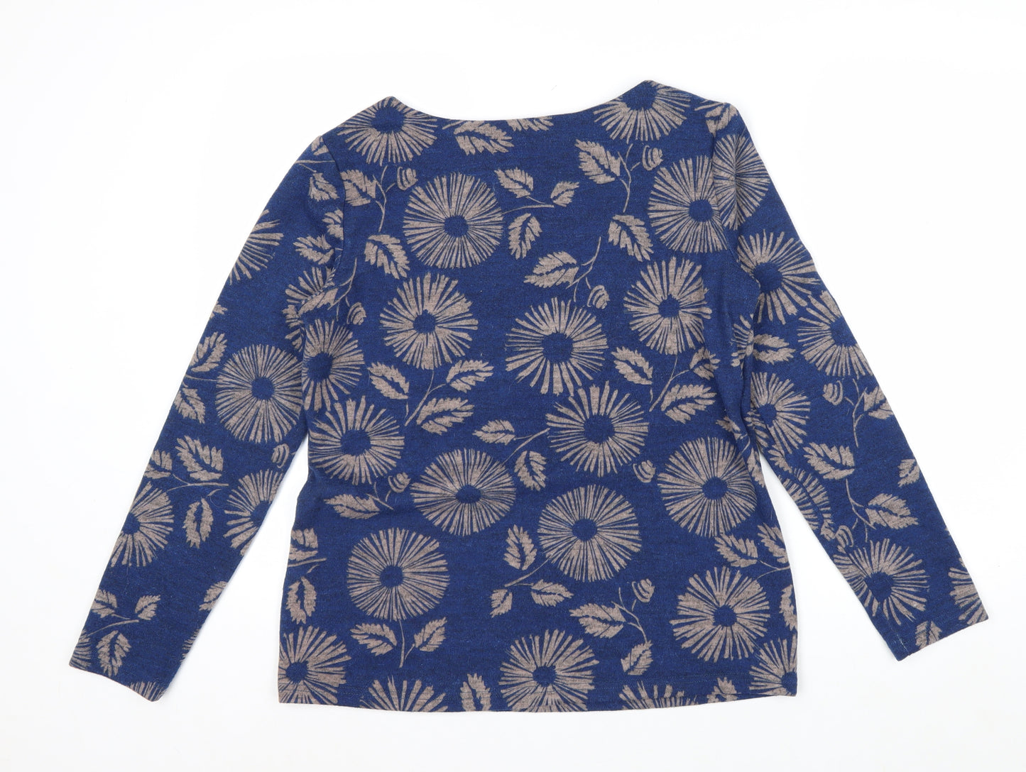 Lily and Me Women Blue Floral Pullover Jumper Size 14