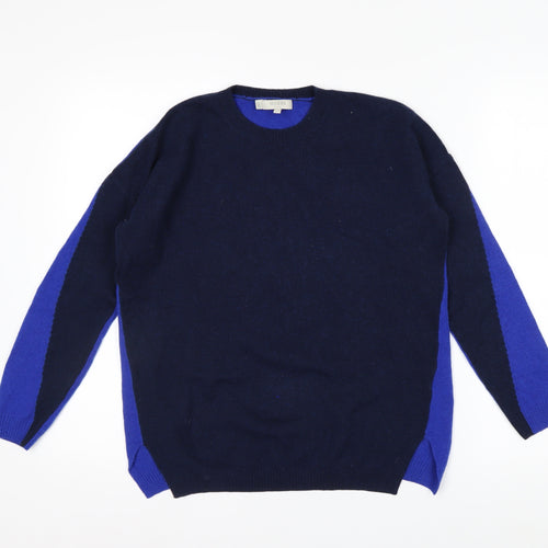 Hobbs Women’s Navy Blue Wool Cashmere Crew Neck Jumper XS