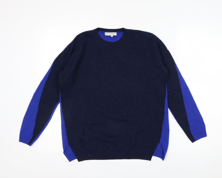 Hobbs Women’s Navy Blue Wool Cashmere Crew Neck Jumper XS