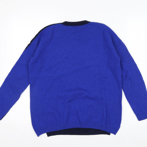 Hobbs Women’s Navy Blue Wool Cashmere Crew Neck Jumper XS