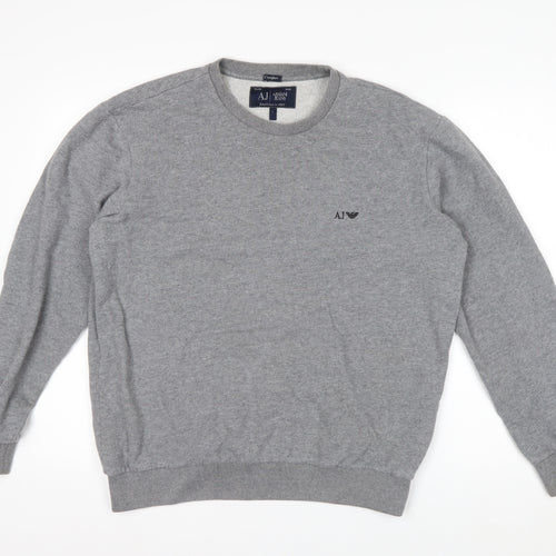 Armani Jeans Men's Grey Crew Neck Pullover Sweatshirt L