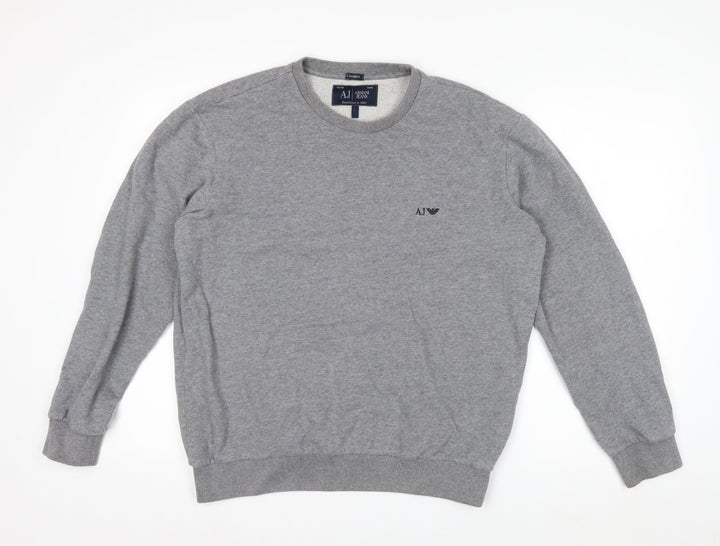 Armani Jeans Men's Grey Crew Neck Pullover Sweatshirt L