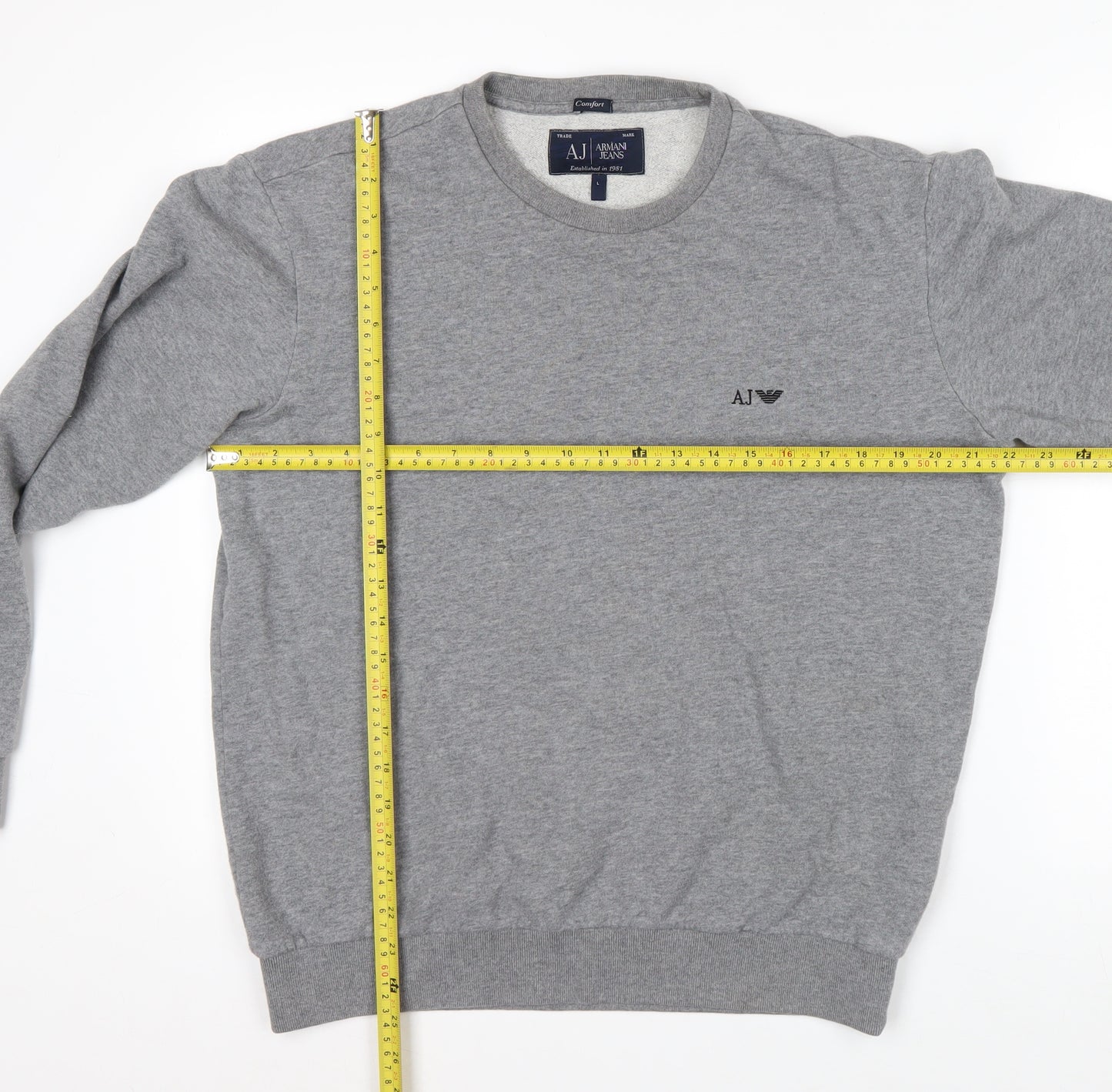 Armani Jeans Men's Grey Crew Neck Pullover Sweatshirt L