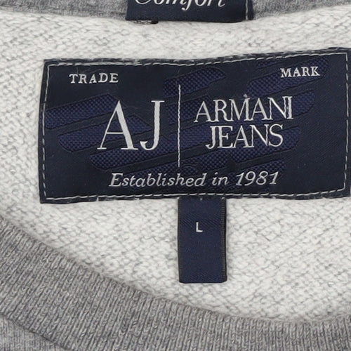 Armani Jeans Men's Grey Crew Neck Pullover Sweatshirt L