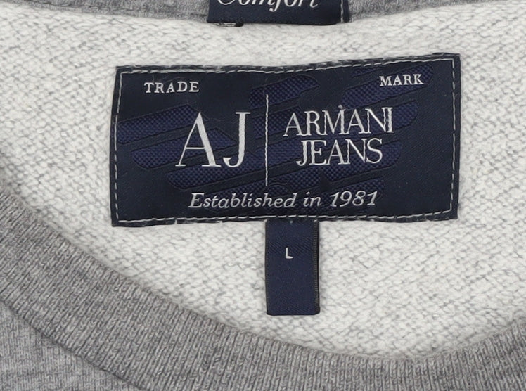 Armani Jeans Men's Grey Crew Neck Pullover Sweatshirt L
