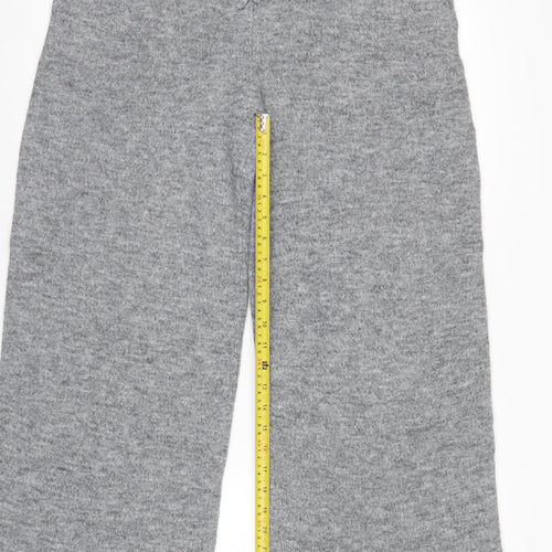 Marks and Spencer Women's Grey Cropped Wide-Leg Knit Trousers M