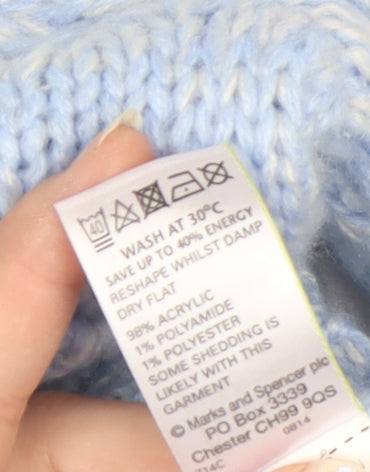 Marks and Spencer Women’s Blue Robin Christmas Pullover Jumper Size 12