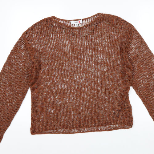 Marks and Spencer Women’s Brown Open-Knit Pullover Jumper Size M