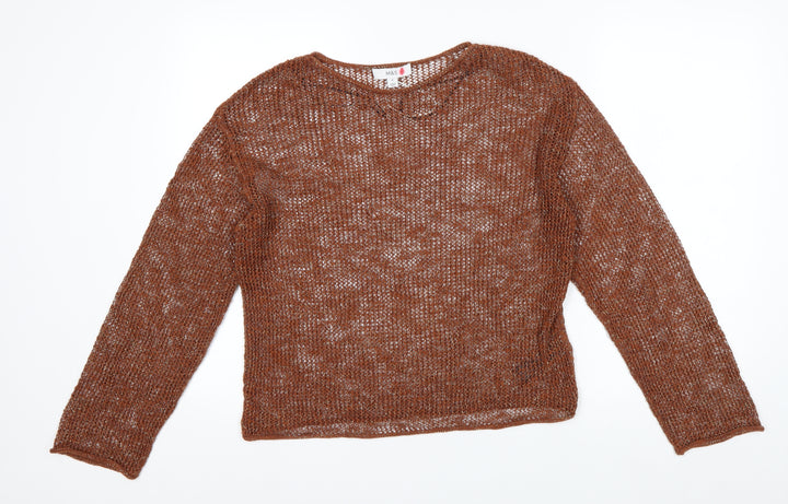 Marks and Spencer Women’s Brown Open-Knit Pullover Jumper Size M
