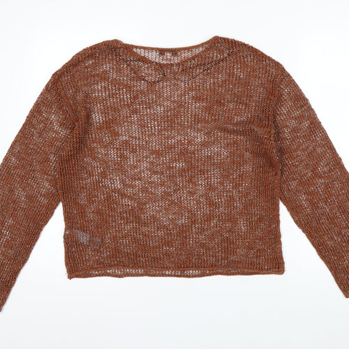 Marks and Spencer Women’s Brown Open-Knit Pullover Jumper Size M
