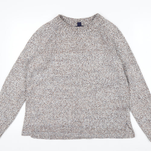 Lands' End Men's Beige Knit Cotton Blend Pullover Jumper Size L
