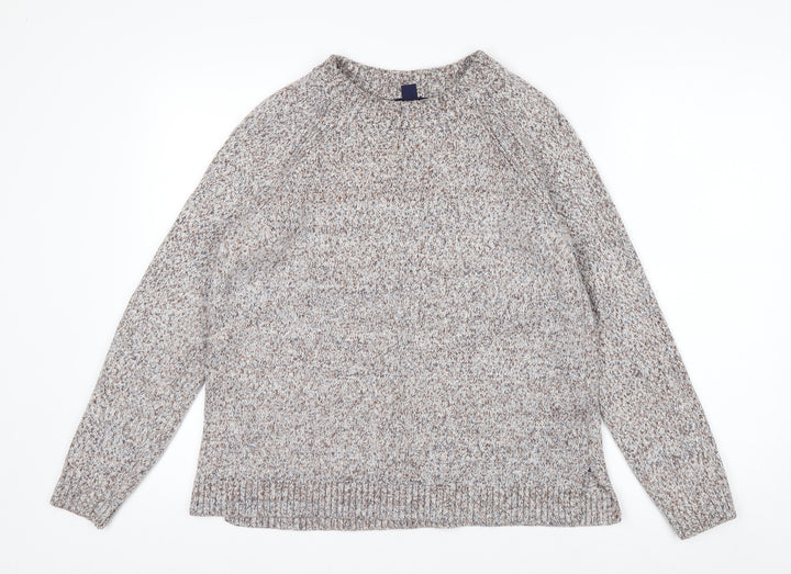 Lands' End Men's Beige Knit Cotton Blend Pullover Jumper Size L