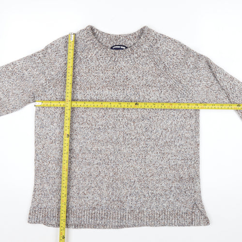 Lands' End Men's Beige Knit Cotton Blend Pullover Jumper Size L