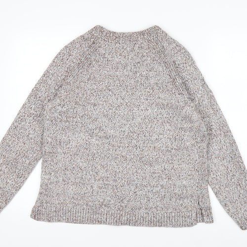 Lands' End Men's Beige Knit Cotton Blend Pullover Jumper Size L