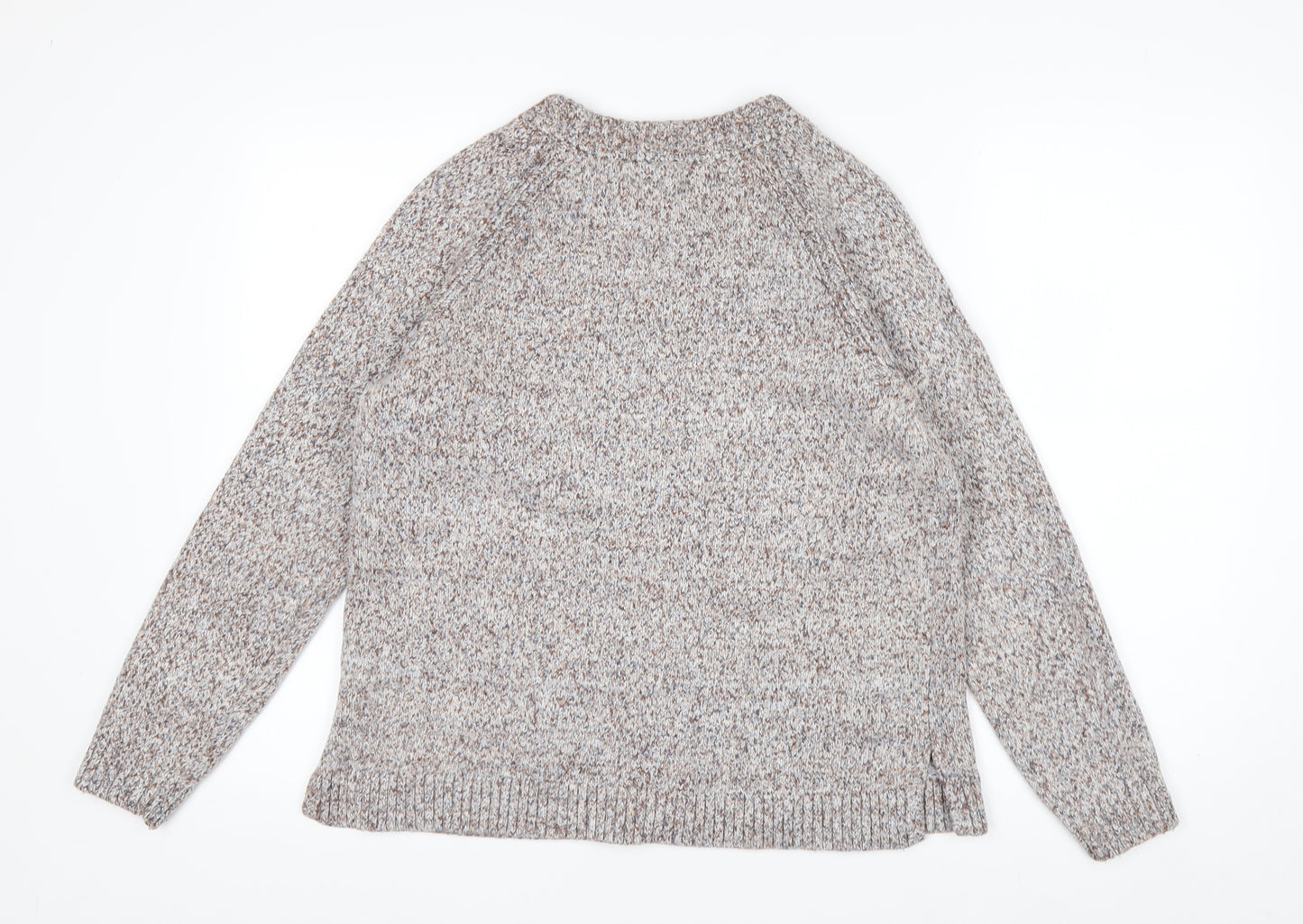 Lands' End Men's Beige Knit Cotton Blend Pullover Jumper Size L
