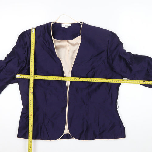 Kaliko Women's Blue Linen Blend Suit Jacket Size 16 Lined Lightweight