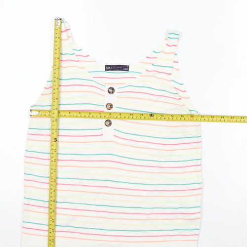 Marks and Spencer Women's Multicoloured Striped Knit Tank Top M