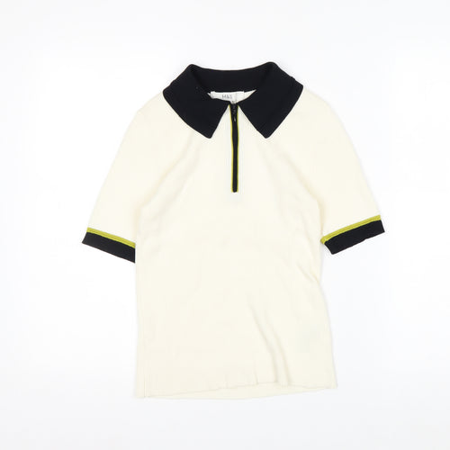 Marks and Spencer Women’s Ivory Knit Collared Polo Top Size S