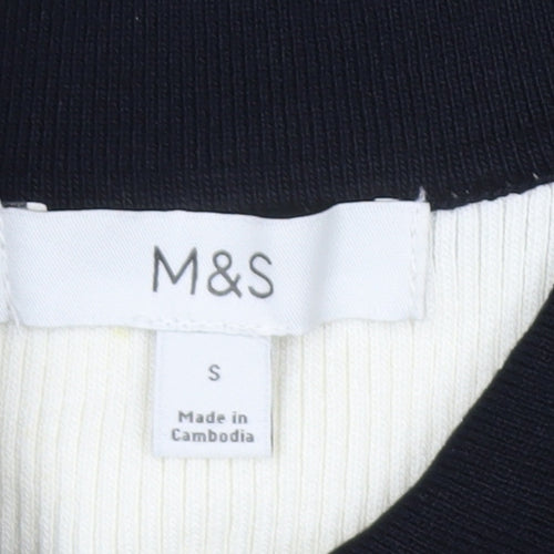 Marks and Spencer Women’s Ivory Knit Collared Polo Top Size S