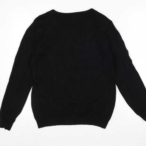 Vida Vi Women's Black Beaded Pullover Jumper Size S Party Knit