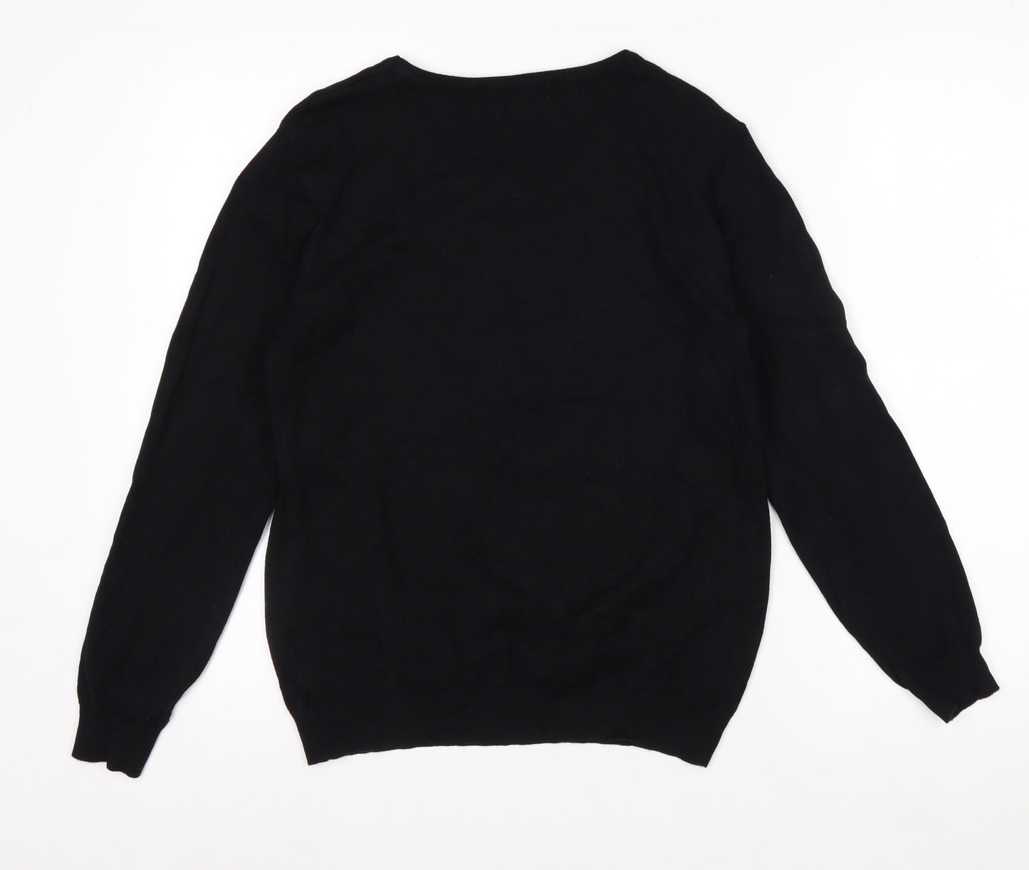 Vida Vi Women's Black Beaded Pullover Jumper Size S Party Knit