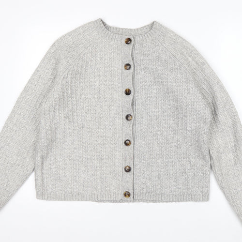 Marks and Spencer Womens Grey Chunky Knit Cardigan Size M