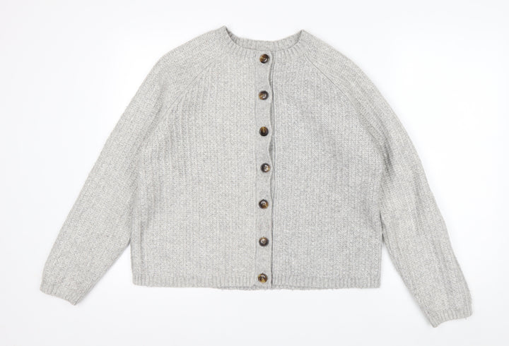 Marks and Spencer Womens Grey Chunky Knit Cardigan Size M