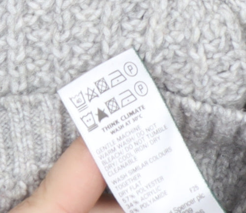 Marks and Spencer Womens Grey Chunky Knit Cardigan Size M