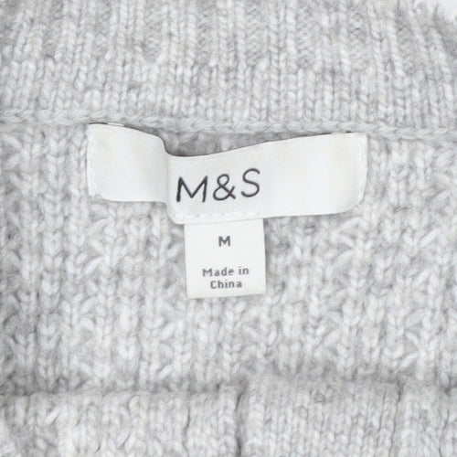 Marks and Spencer Womens Grey Chunky Knit Cardigan Size M