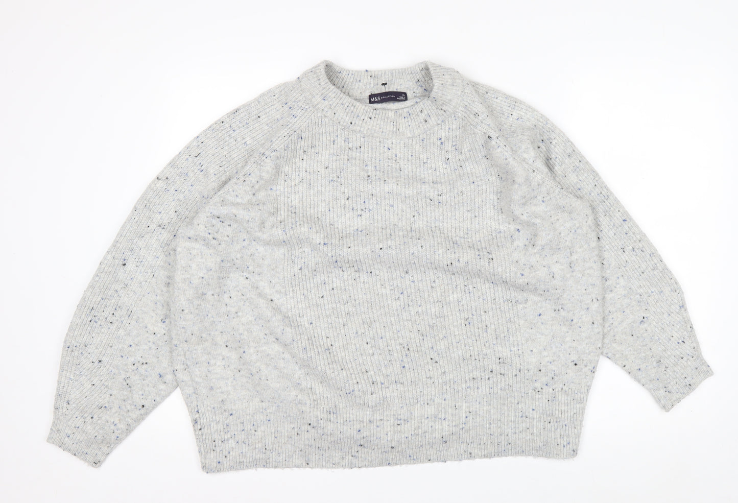 Marks and Spencer Men's Grey XL Crew Neck Chunky Knit Jumper