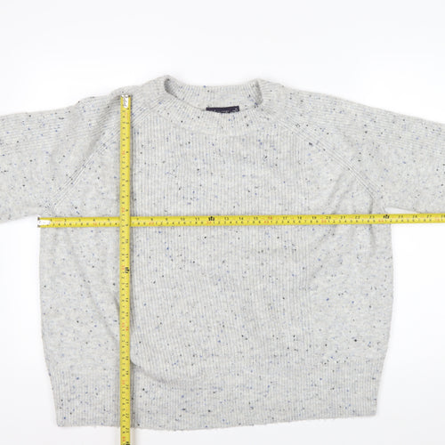Marks and Spencer Men's Grey XL Crew Neck Chunky Knit Jumper