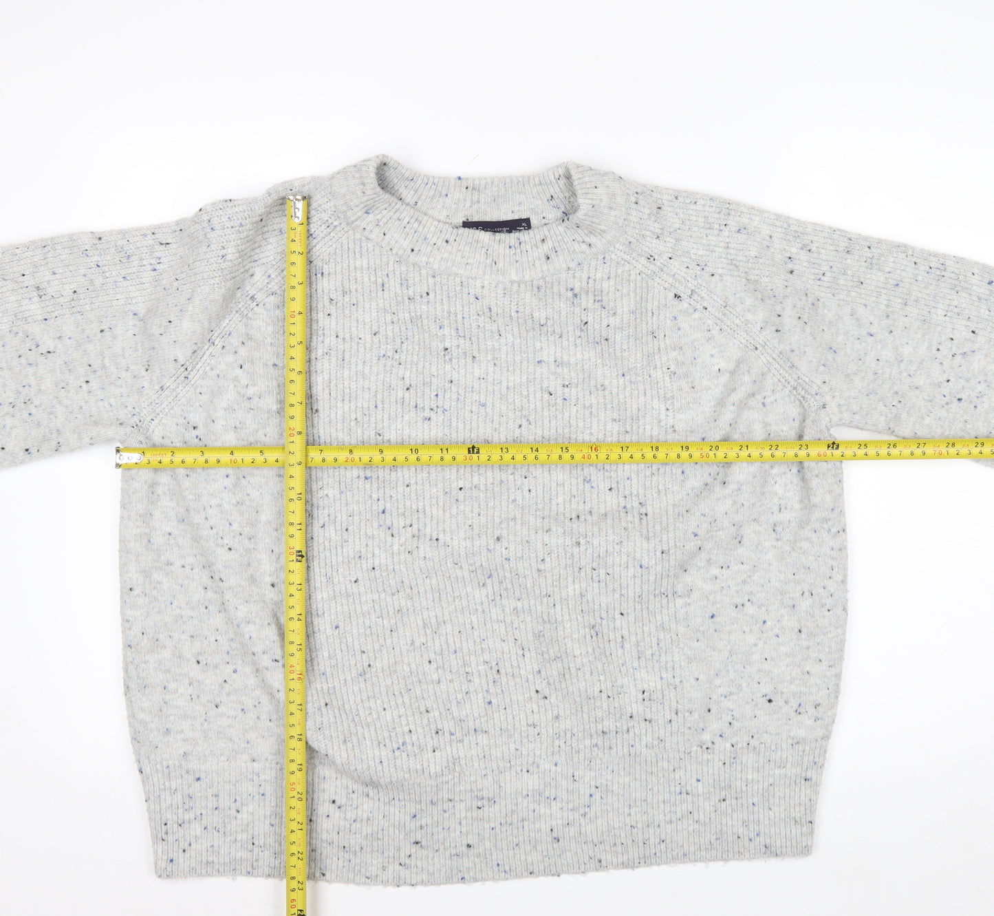 Marks and Spencer Men's Grey XL Crew Neck Chunky Knit Jumper