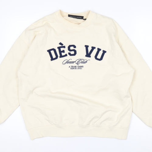 Dès Vu Women's Beige Pullover Sweatshirt XS Cotton Blend