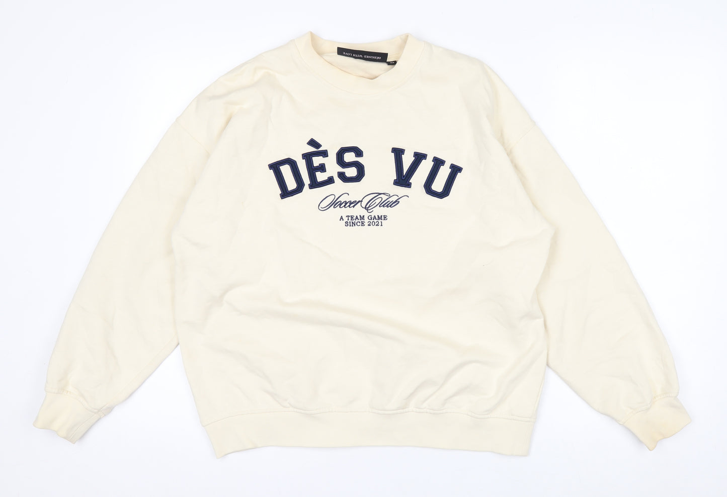 Dès Vu Women's Beige Pullover Sweatshirt XS Cotton Blend