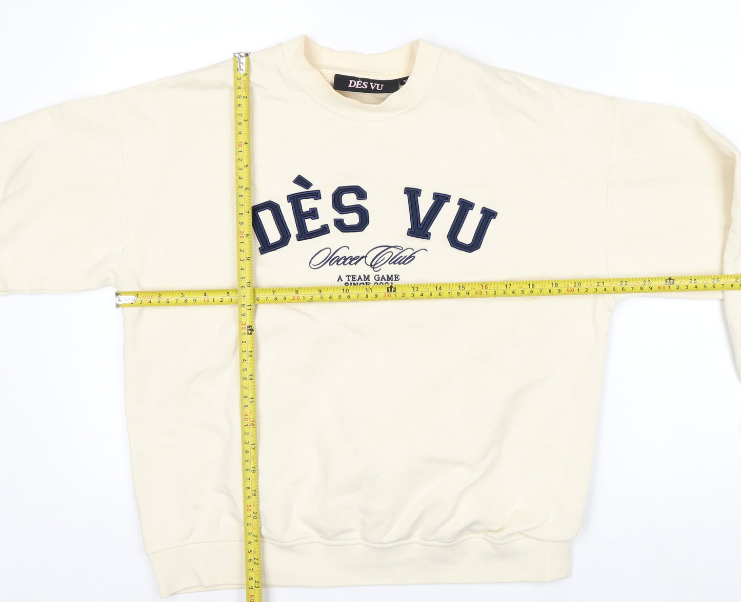 Dès Vu Women's Beige Pullover Sweatshirt XS Cotton Blend